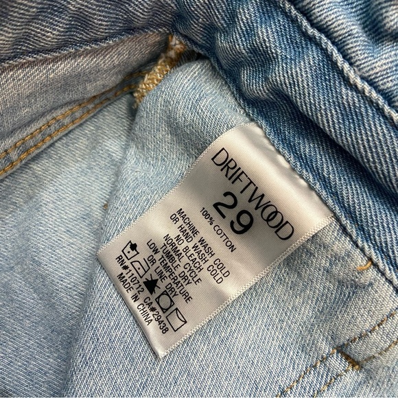 New! Driftwood paperbag embroidered high waisted rise jean shorts 28445 - Picture 6 of 10